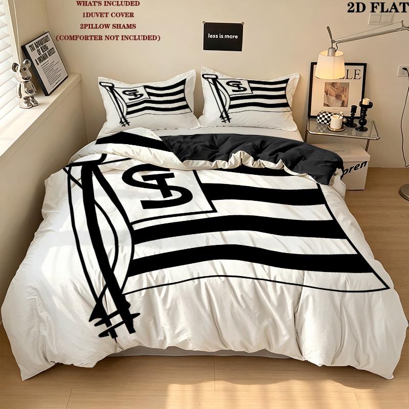 Sk Sturm Graz Pattern Bedding Quilt Set Quilt Cover Pillowcase Home Birthday Gift(1 * duvet cover + 2 * pillowcase, without core)
