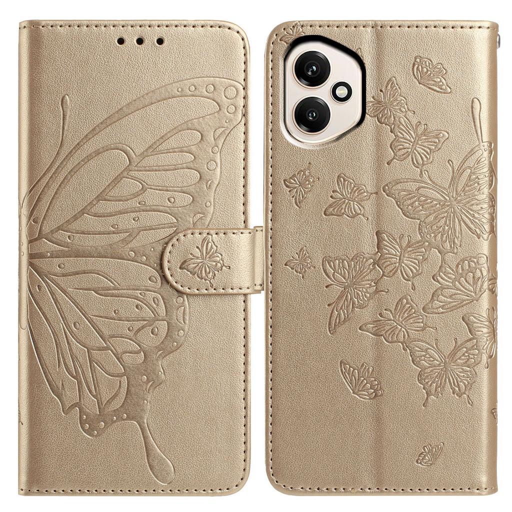 Для Honor 400 5G (Глобальный) Чехол Кошелек с тиснением Бабочка Подставка из ПУ кожи Флип-чехол для телефона с ремешком