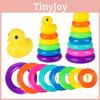 Jenga Rainbow Color Ring Stacking Tower Duck Tub Play Toys Baby Development