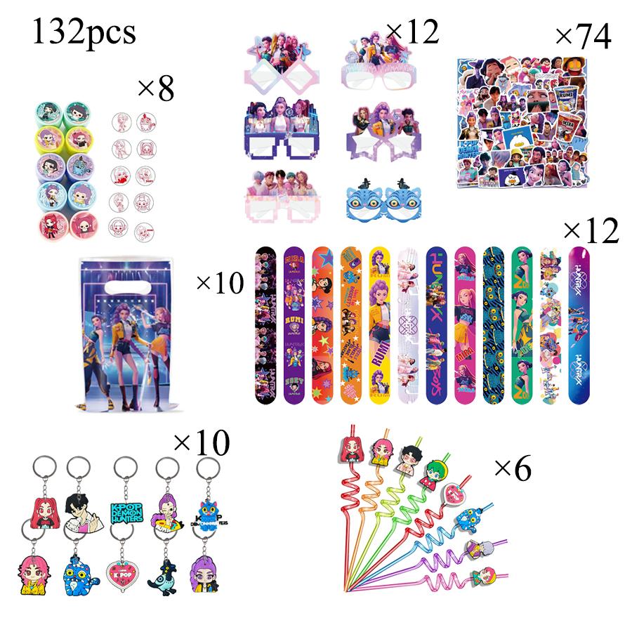 Demon Hunting Team Disposable Tableware Tablecloth Gift Bag Birthday Party Decoration Supply Classroom Reward Prize Fun Toy Gift