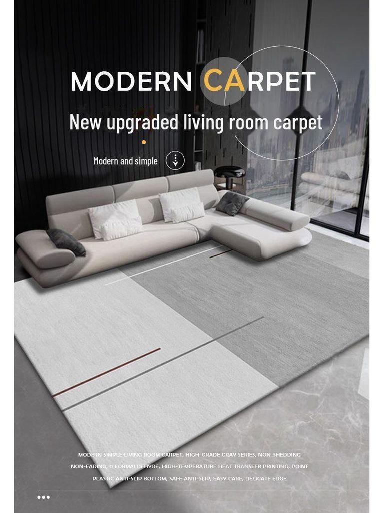 Современный грязеотталкивающий, простой в уходе ковер из хрустального велюра для гостиной – износостойкий и нескользящий дизайн