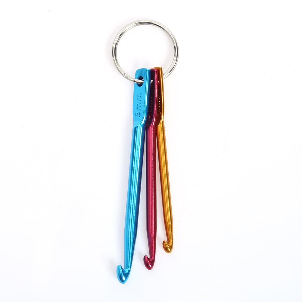 5 комплектов 3 спицы для вязания крючком разноцветные мини алюминиевые брелки крючки для вязания крючком инструменты для рукоделия вязание плетение иглы для волос