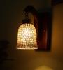 Handmade Sheesha Wood Wall Light Lamp Stylish Fish Design  Handmade Chip Glass E27 Bulb Holder(Bulb Not Included  Diwali Decor