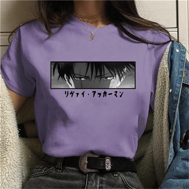 NEW Anime Levi Ackerman Print T Shirt Women Fashion Anime Crew Neck Short Sleeve Casual Loose Comfy Tees