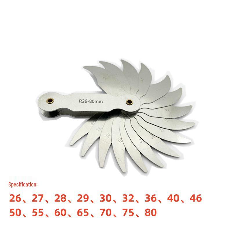 Шаблон радиусный R1-6.5, 7-14.5, 15-25, 26-80 Инструмент для измерения дуг.