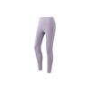 Training Series Solid Color Back Logo Print Elastic Waist Fitness Pants Women Pants Purple 162247304-2