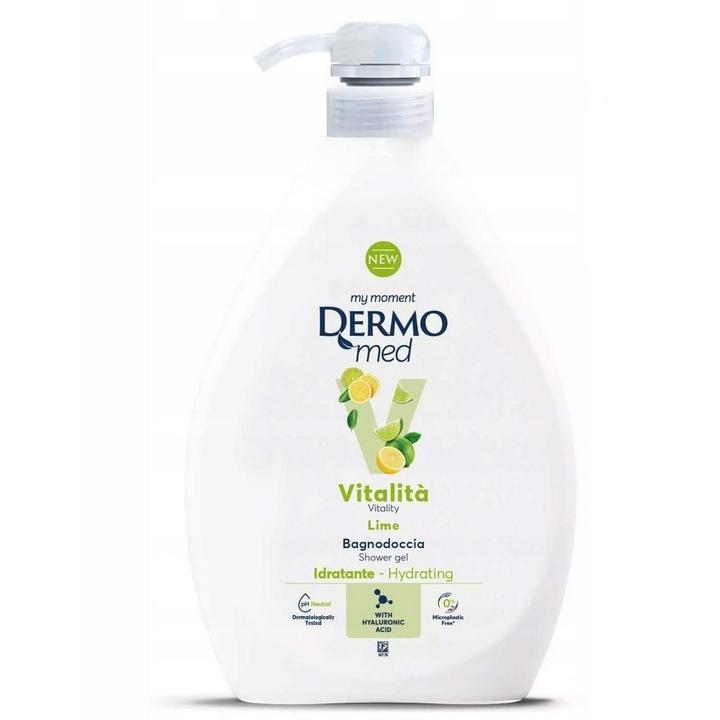 Żel pod prysznic z dozownikiem vitalita lime 1l - dermomed