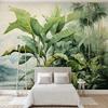 Nordic Retro Wallpaper Hand Painted Tropical Plants Leave Wall Mural Living Room Bedroom Wallpaper Home Decor Fresco