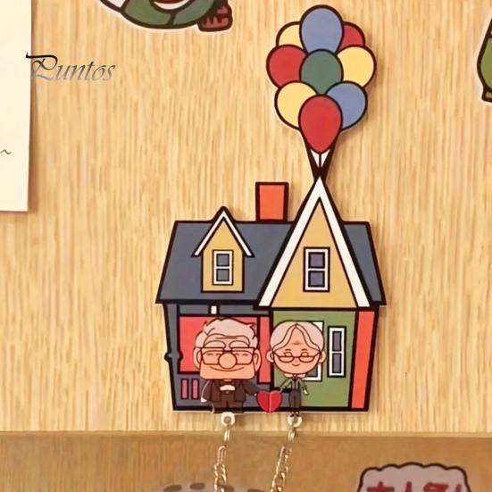 Держатель ключей для пар, акриловый настенный держатель ключей, мультяшный дедушка, бабушка, парный брелок-органайзер для домашнего настенного декора