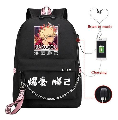 Дорожная сумка My Hero Academia Аниме Периферия Рюкзак USB Большая вместимость Студенческая школьная сумка