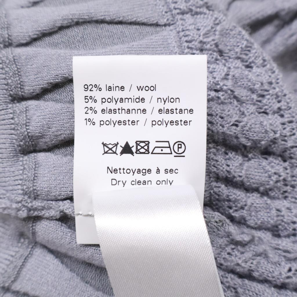 Alaia [Авторизовано в стране] AA9R2153CM626 Платье-мини с воланом на кринолине, тонкой вязки, skater, с высоким воротником / платье 38 серыйБ/у