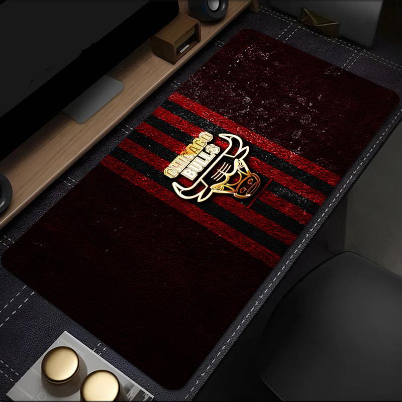 Коврик для мыши с логотипом Chicago Bulls, резиновая основа, коврик для мыши для геймеров и офиса, игровой стол, легко моющийся коврик, рождественские подарки для фанатов