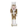 Les Trésors De Lily [A3491] - Деревянная статуэтка золотисто-белого цвета «Щелкунчик». (алебарда) - 35x10x8см