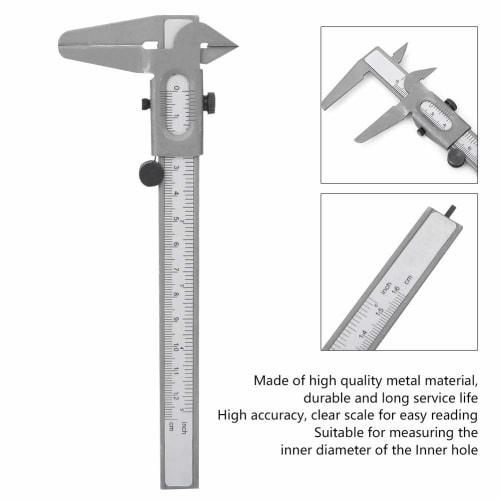 Metal Caliper, High-Precision Manual Caliper, Micrometer Ruler for Measuring Inner and Outer Diameters (5-Inch)