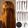 Women Sandalwood  Carved  Handmade  Hairpin Chopstick Hair Stick Styling Tools Hair Accessories
