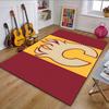 Flaming "C" Logo with Red and Yellow Background Patterned carpet, non slip mat suitable for living room and bedroom sofas