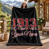Delta Sigma Theta 1913 Custom Name Flannel Blanket Personalized Soft Warm Plush Throw Blanket Customized Gift for Family Friends