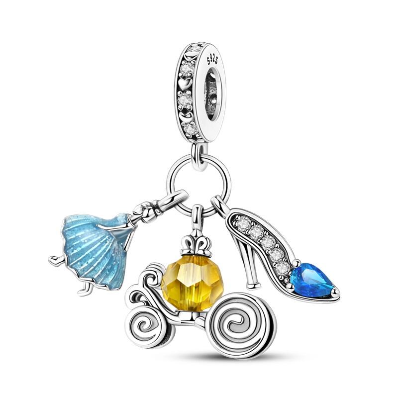 Funny Halloween Charms Copper Pumpkin Ghost Witch Magic Hat Pendant Bead Fit Original Bracelet Necklace Diy Jewelry