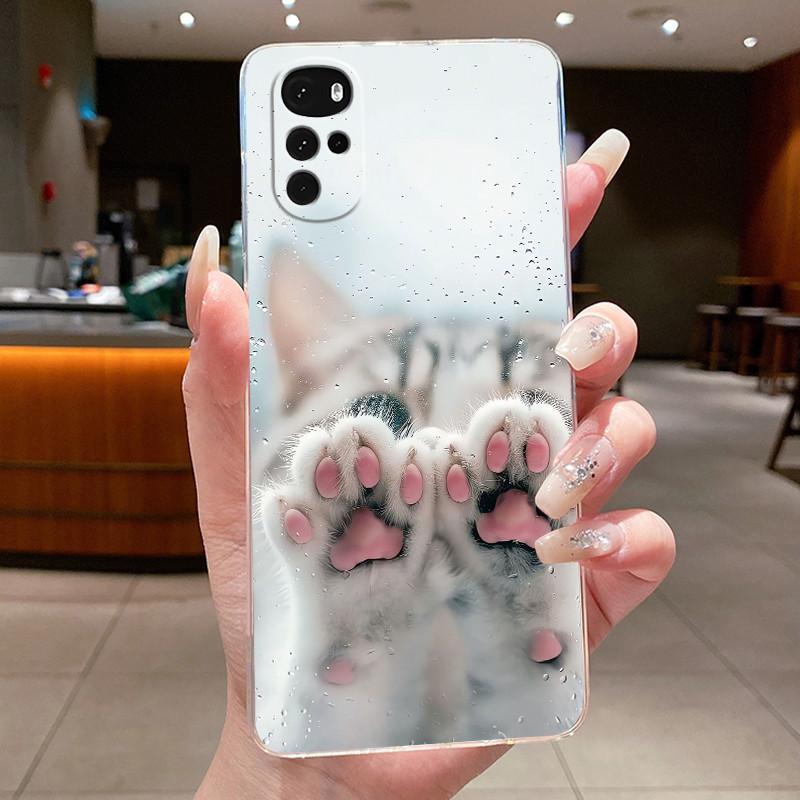 For Motorola Moto G22 Soft Silicone TPU Clear Shell Viral Painted Casing Little Girl Parttern Anti-scratch Cover For Moto G22