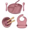 8pcs/Set Baby Silicone Dining Plate With Sucker BPA Free Baby Feeding Tableware
