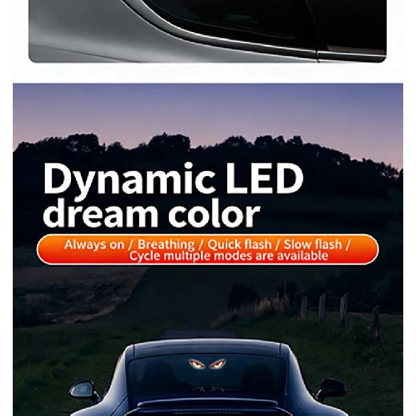 Solar Car Triangle Window Devil's eye Lamp Suction Cup LED Ambient Light USB Rechargeable Wiring Free Atmosphere Neon Light