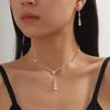 2-Piece Women's Necklace & Earrings Set with Rhinestones, Bridal Style