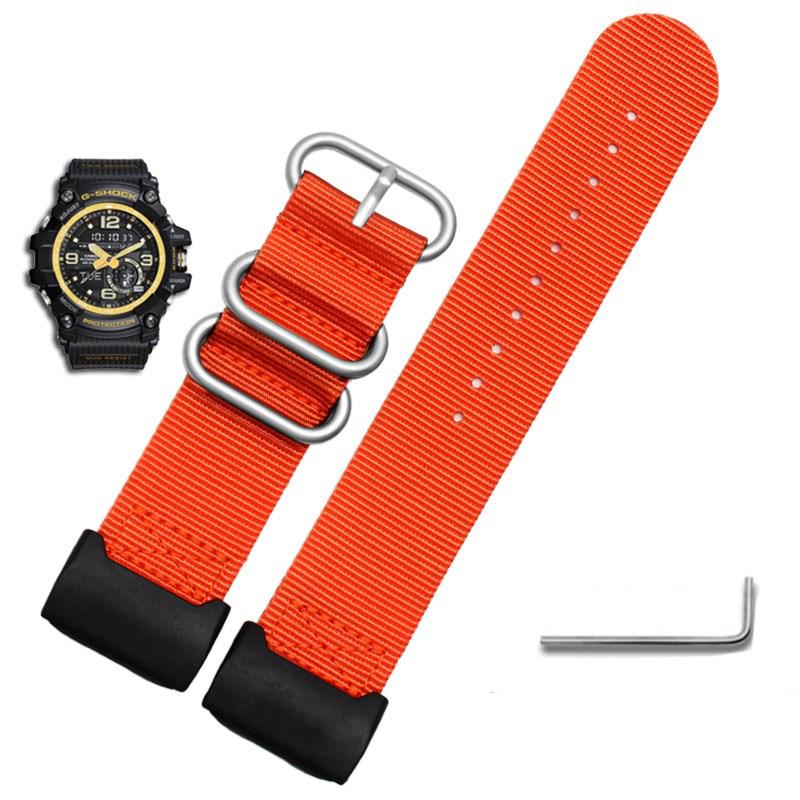 Нейлоновый ремешок для часов для Casio G-SHOCK Modified Small Mud King GG-1000 GWG-100 GSG-100 Канвасовый ремешок для часов Черный Хаки Браслет