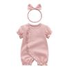 Baby Clothes Short Sleeve Summer Clothes Coverall Open Front Hair Ornament Girls Romper Baby Preparation Girls Casual Everyday Wear Shrine Visit