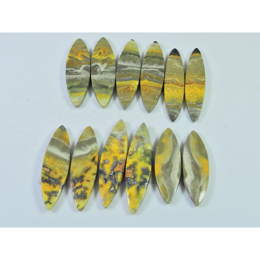 28-33MM Natural Bumble Bee Jasper Pair Marquise Cabochon Gemstone 6Pair Lot C-757