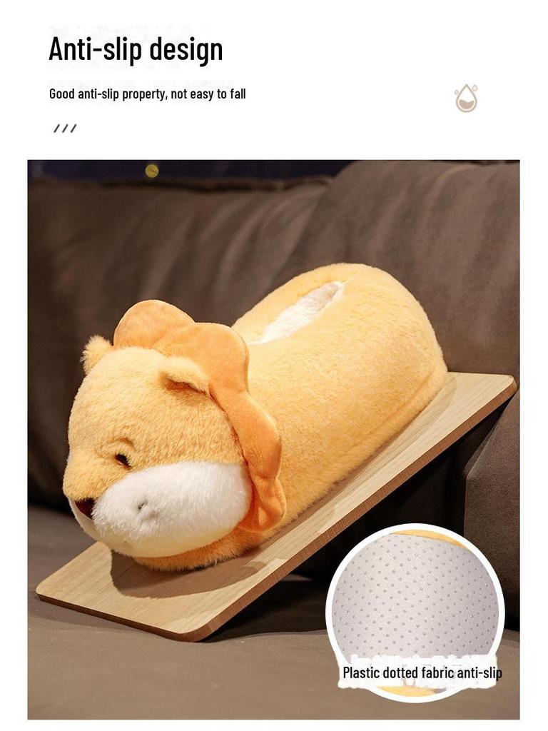 Толстые теплые хлопковые зимние тапочки на утином каблуке для дома