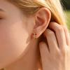 Vnox Gold Color Bow Zirconia Earrings For Women,Trendy Party Jewelry Colorful Crystal Ear Accessories Valentine's Day Gift