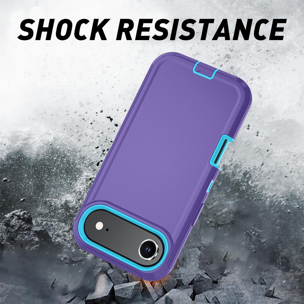 For iPhone Air Rugged Case PC + TPU Cell Phone Cover with Back Clip Kickstand
