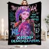 Huntrix Blankets K Pop Demon Hunters Zoey Rumi Mira Soft Warm Throw Blanket Winter Kids Couch Bed Fluffy Bedspread