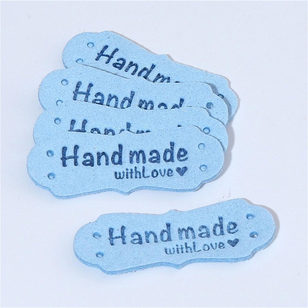 50pcs Handmade with Love Label Knitted Sewing Decorative Tag Supplies for Clothes Hat Sweater Coat Decoration