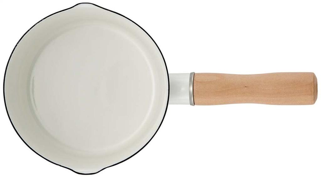 Skater Эмалированный ковш с двумя носиками для молока и хлеба с доставкой 13 см, кастрюля для одной руки, 0,8 л Kiki's ENMP2-A