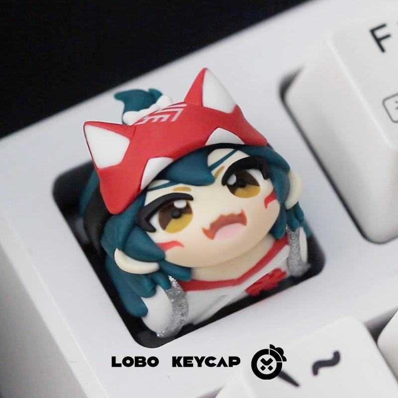 Новые колпачки для клавиш из смолы D.Va Kiriko для Overwatch - Индивидуальные колпачки для клавиш механической клавиатуры, Милый игровой периферийный подарок для девушек