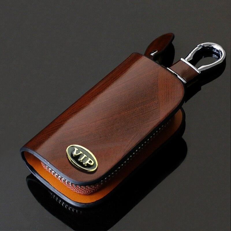 Universal Leather VIP Smart Flip Remote Car Key Fob Shell Case Cover Holder Chain Bag Keychain Wallet Pouch Organizer Motorcycle