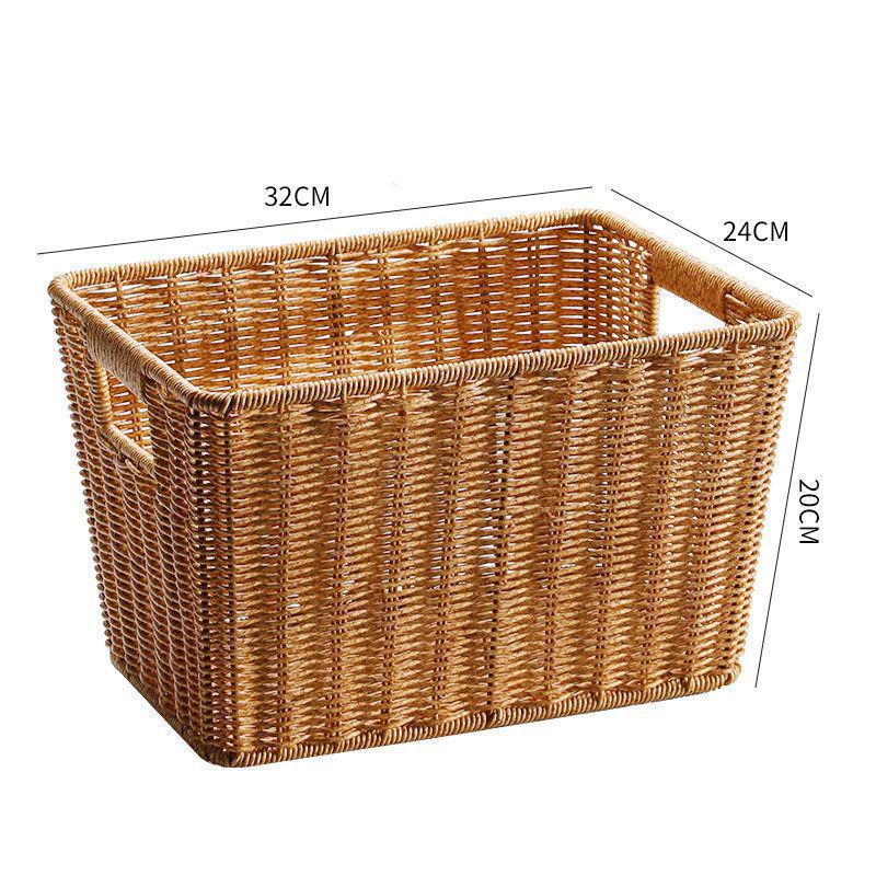 Плетеная коробка для хранения: Универсальная корзина для организации книг, журналов, закусок, игрушек и многого другого в гостиной или кабинете.