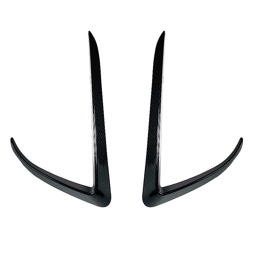 Front Fog Light Cover For Tesla Model 3 2017-2025 Lamps Blade Trim Spoiler Wind Knife Bumper Carbon Fibre Pattern ABS Tuning