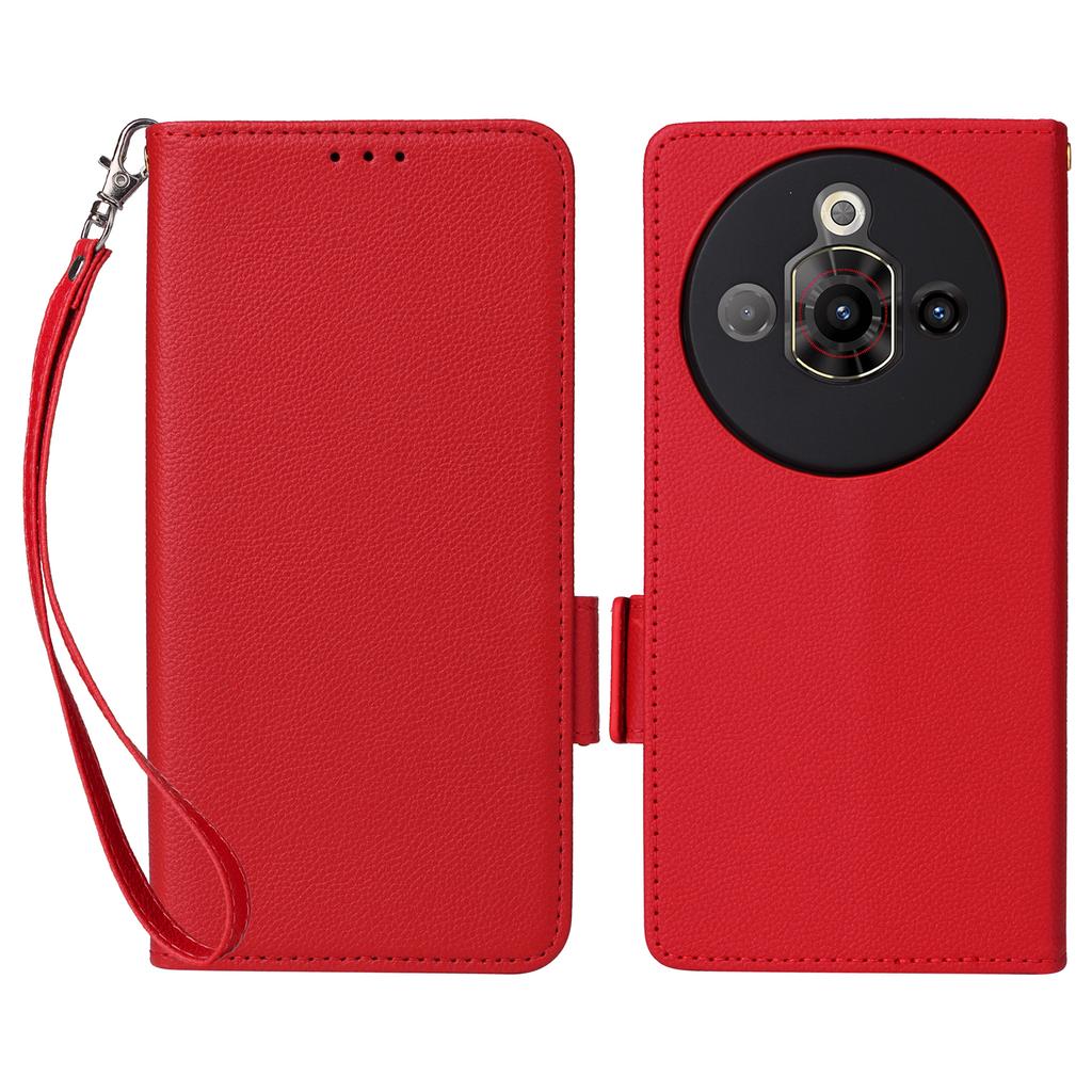 For ZTE nubia Focus Pro Case with Wrist Strap Litchi Texture PU Leather Wallet Phone Cover