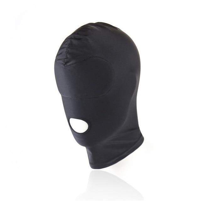 Black Hood Mask Stretchy  Head  Fetish Kink Restraints Hoods