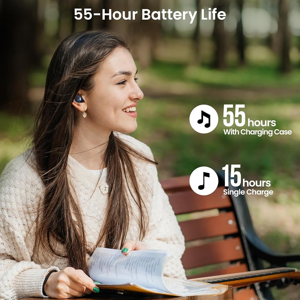 TOZO Tones Dots (T12) Bluetooth Wireless Earphones: Compact, Lightweight, Comfortable, Mid-Low Frequencies, Warm Tone Sound Quality, Customizable EQ (