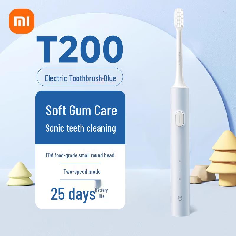Звуковая электрическая зубная щетка Xiaomi T200, китайская вилка (адаптер в комплекте)