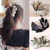 New Solid Color Fashion Fabric Bow Banana Hair Clips Hairpin for Women Back Head Ponytail Headdress Hair Accessories