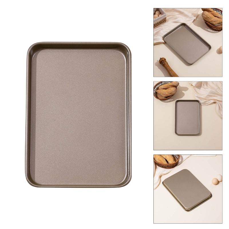 Прямоугольный противень для выпечки из углеродистой стали, антипригарный лист для сковороды, безопасный для духовки, равномерное распределение тепла для идеального приготовления