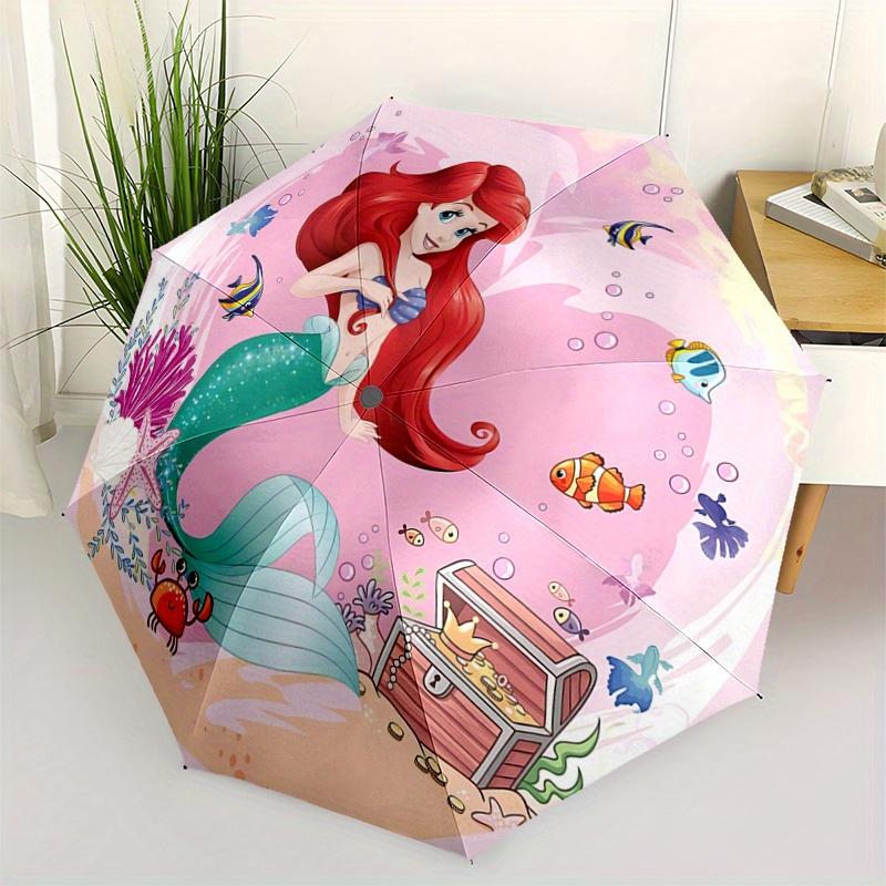 1pc Mermaid Adventure: Automatic Opening/Closing Umbrella with Portable Tri-Fold Design, 8-Bone Iron Frame - Outdoor, for Fans, Travelers, E