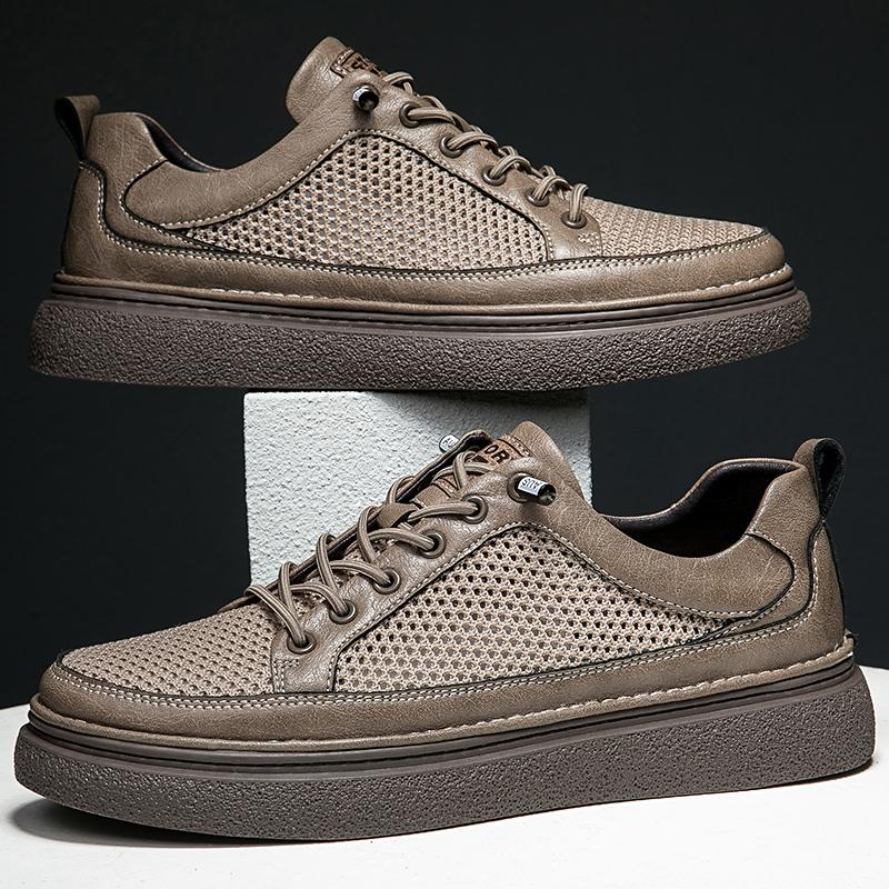 FashionLeisure Walk Casual Shoes Hollow Out Men's Oxford Shoes Breathable Summer Sneakers Lace-Up Men Outdoor Shoes Treking Shoes