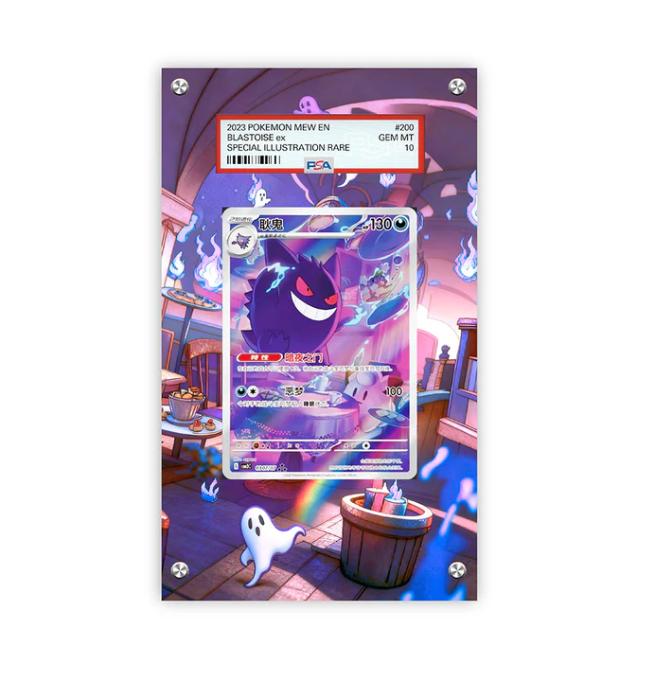 Витрина для карт Meowth Latias Eeveelution Groudon Kyogre Черный ящик для хранения Коллекция карточек Стойка для демонстрации карт Psa