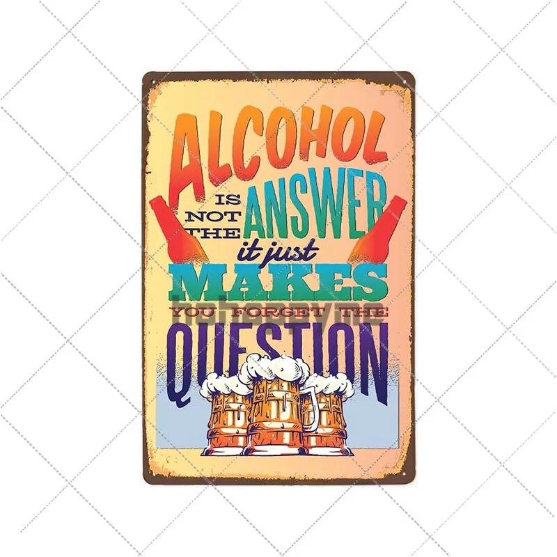 Ретро алкогольные знаки, забавная металлическая табличка, винтажные пивные тарелки, бар, паб, клуб, человек, пещера, украшение на стену, домашний декор 20x30 см