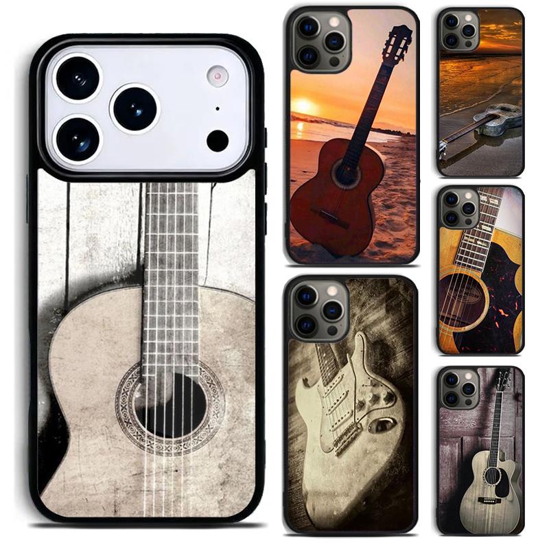 Rustic-Sepia-Guitar Phone Case For iPhone 17,16e,15,14,13,12,11,Mini,Pro,MAX soft Silicone Cover